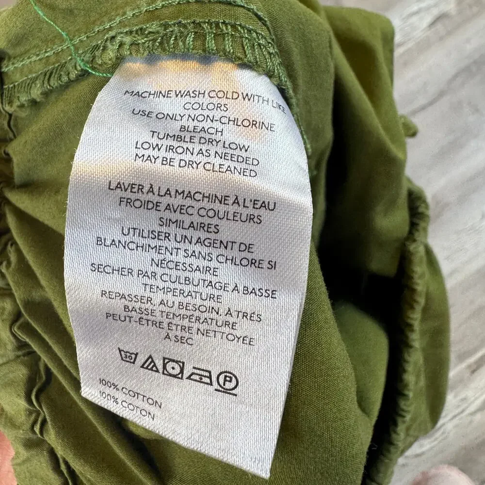 Pilcro Anthropologie Olive Cotton Cargo Pants Utility Jogger Small Gorpcore Y2K